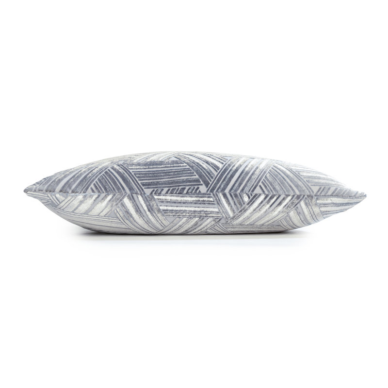 Entwined Square Velvet Pillow Cover & Insert, 18" x 18", Silver