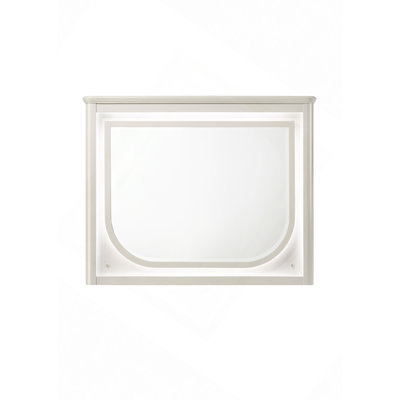 Laveda Pearl White Finish Mirror W/LED