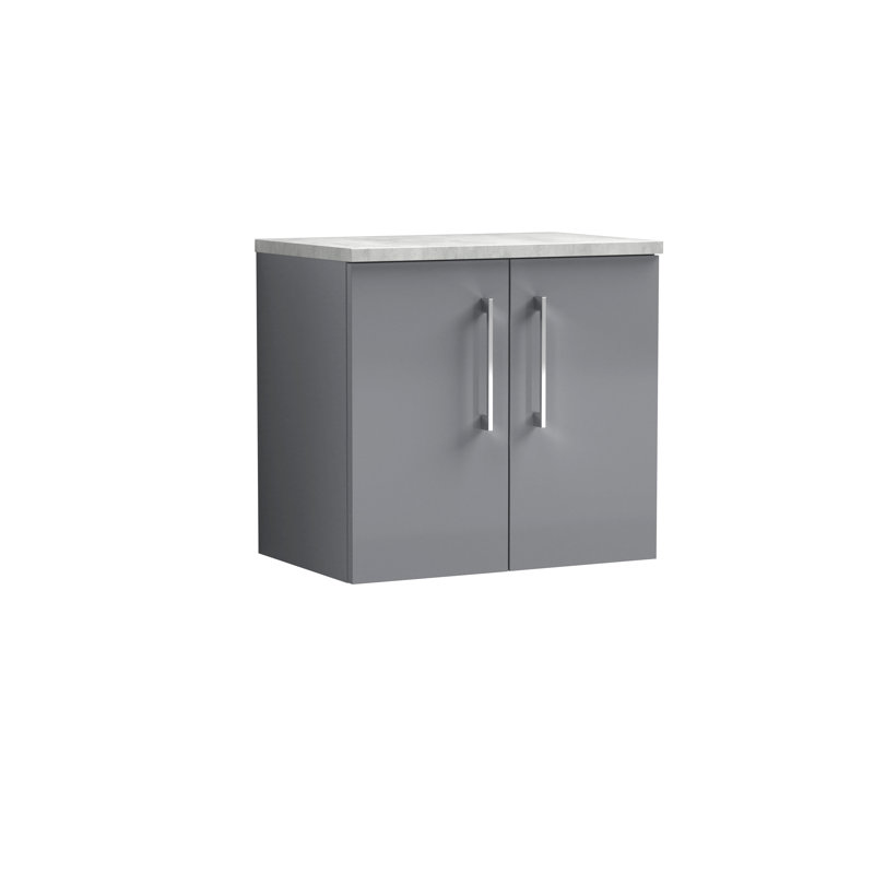 Arno 610mm Wall Mounted Standard Vanity Base, Satin Grey