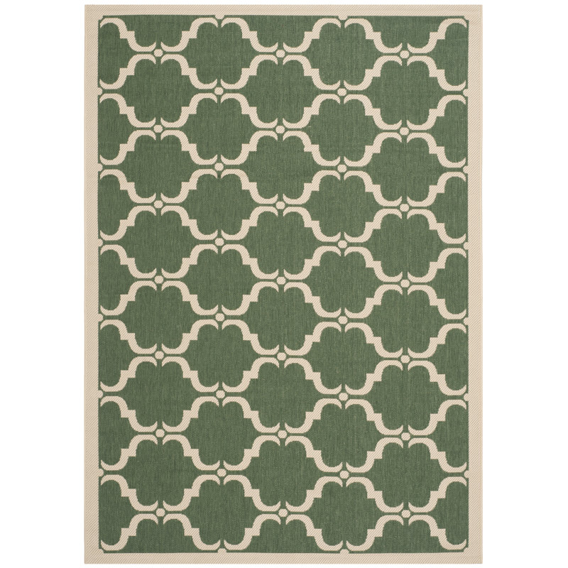 Kelley Hooked Indoor/Outdoor Rug, Rectangle 160 x 231 cm, Green / Neutral