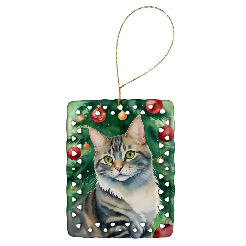 Ornement en porcelaine American Bobtail, American Bobtail Cat
