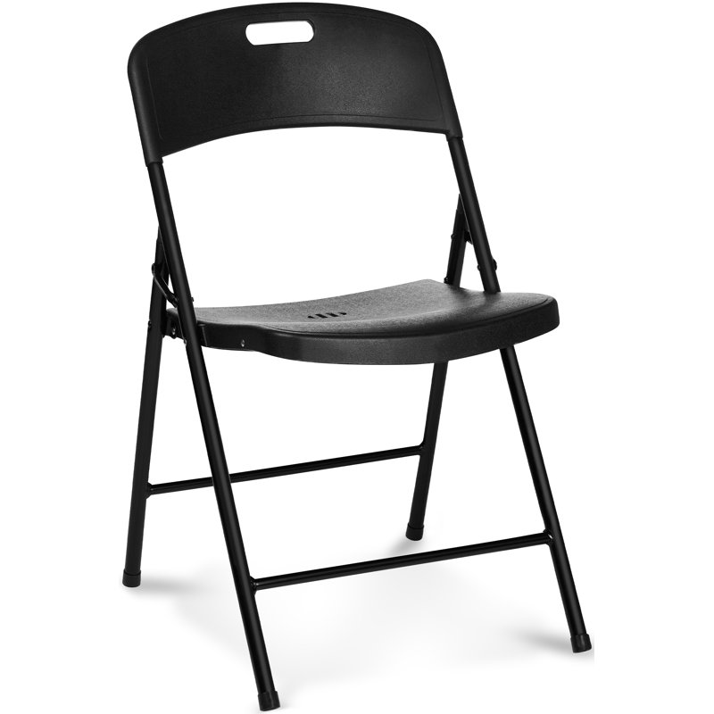  Chaise pliante en acier empilable, Noir, noir, noir, noir