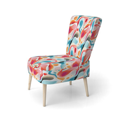 Chaise d'appoint rembourrée moderne et contemporaine multicolore