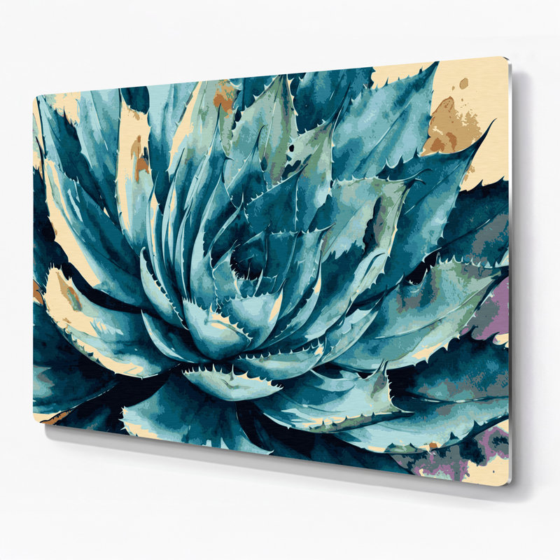 «Southwestern Plants Agave Plant 149», art mural en métal vert, 240" H x 240" W x 0.05" D