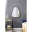 Miroir mural irrégulier avec cadre en bois, 30 po x 38 po, pour le salon, la salle de bain, le vestibule, style minimaliste, bords arrondis, salle de bain 50% pin, 25%