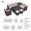 Ensemble de conversation pour 8 personnes en osier Hermosa, coussins inclus-911955181