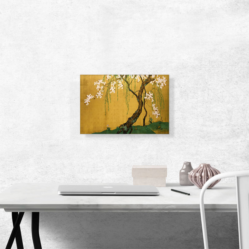 «Cherry Tree» par Sakai Hoifi - reproduction d'art sur toile tendue, H 12 po x l 18 po x P 0,75 po