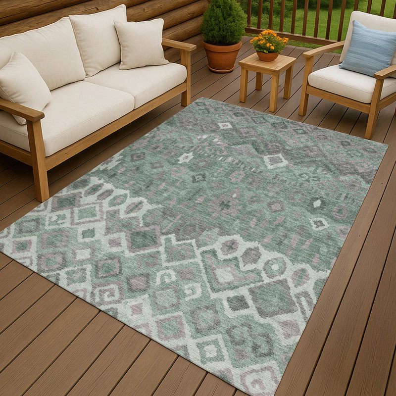 Machine Washable Indoor/Outdoor Matteson ACN2304 Casual Rug, Rectangle 10' x 14'