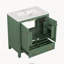 Meuble-lavabo vert 30 po avec lavabo simple, 2 portes et tiroir, fermeture douce
