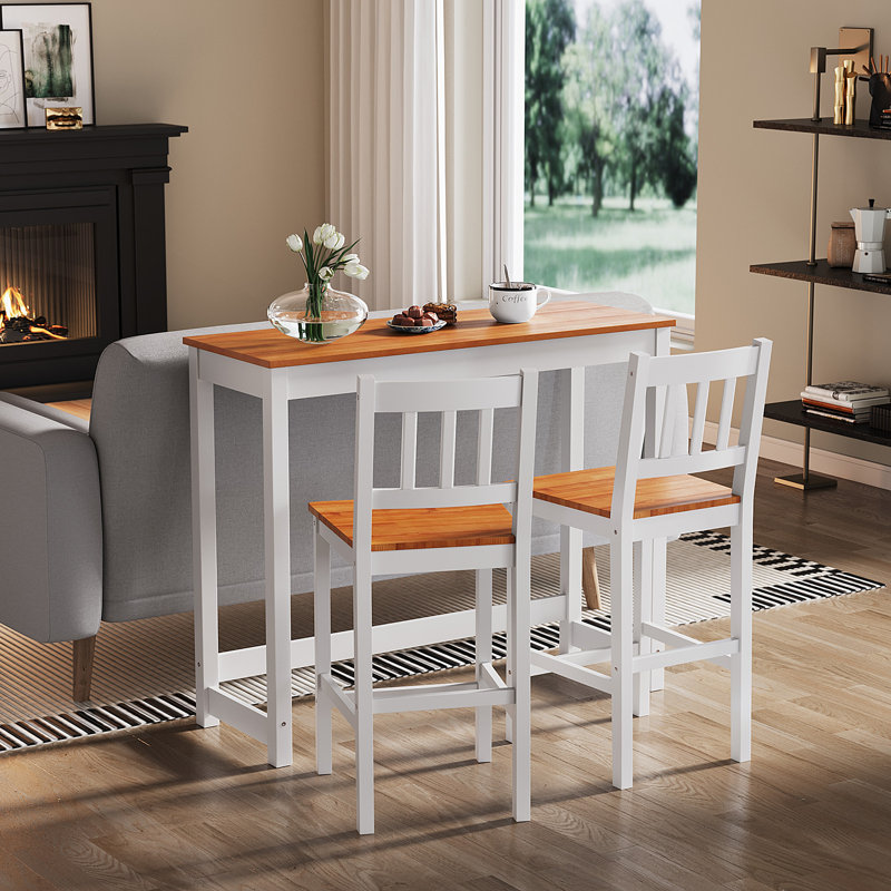 Burgan 2 - Person Dining Set, Brown, White