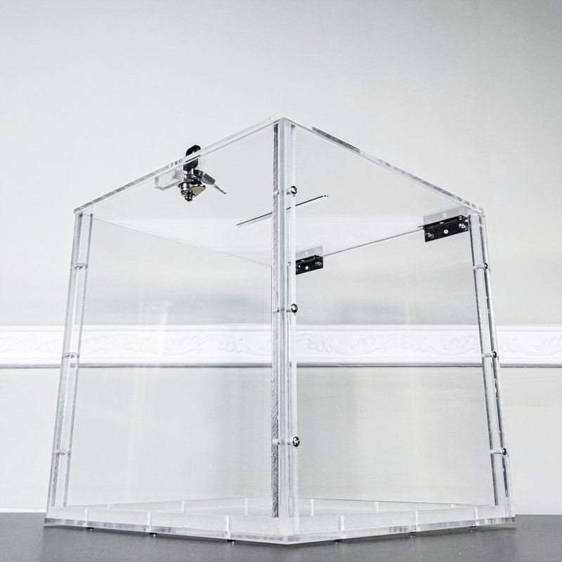 12 x 12 x 12" Clear Donation Box Plexiglass Acrylic Fundraising Ballot Tithing Box