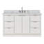 Meuble-lavabo simple en bois massif 60 po avec lavabo rectangulaire en marbre blanc de Carrare Haun-120450964-120450960-120450967