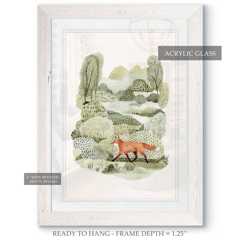« fox glen ii »-cadre photo imprimé sur papier, H 28 po x l 38 po x 1,25 po, Encadré imprimé blanc