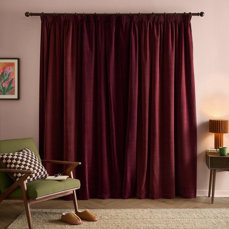 Soft Chenille Blackout Curtain Panel Pair, 117 cm Width x 137 cm Drop