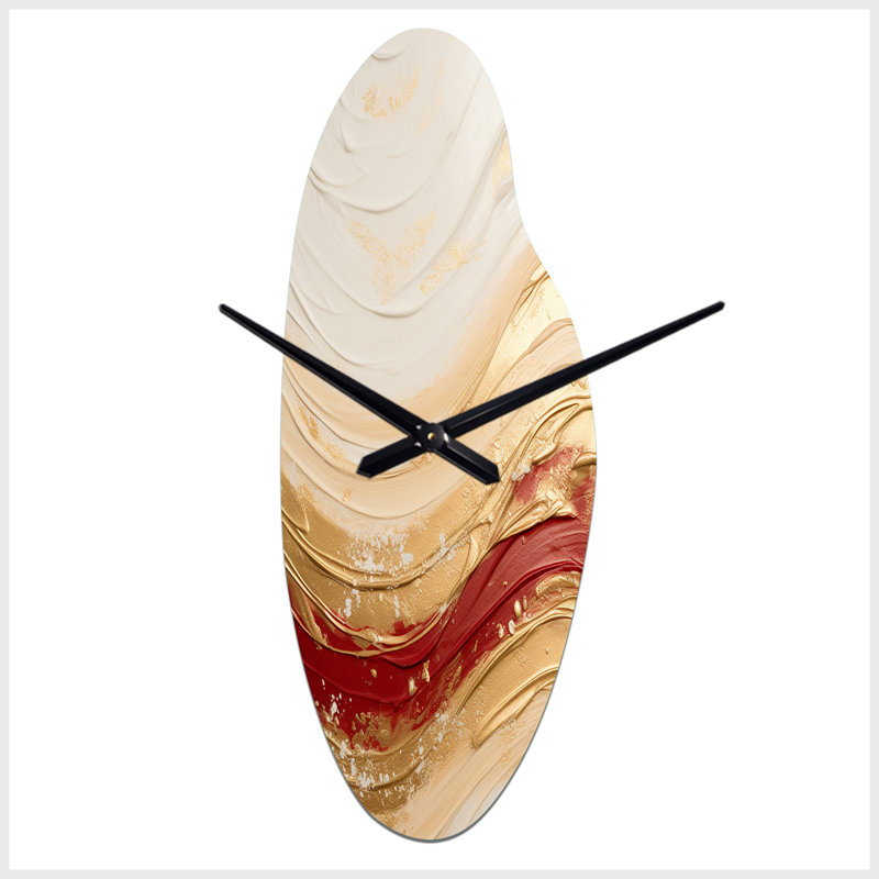 Horloge murale asymétrique en métal Ikenna, Grand
