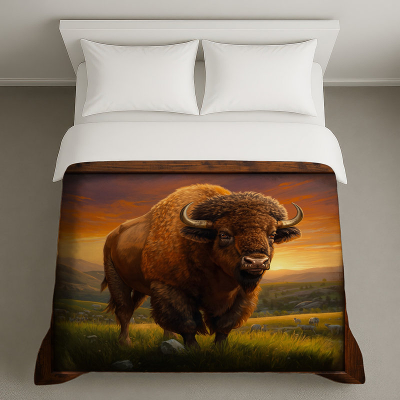 Housses de couette Bison In Grassland, Queen