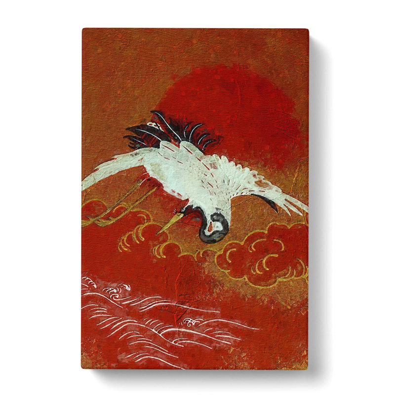 Flying Crane - Wrapped Canvas Painting, 76cm H x 50cm W x 3cm D