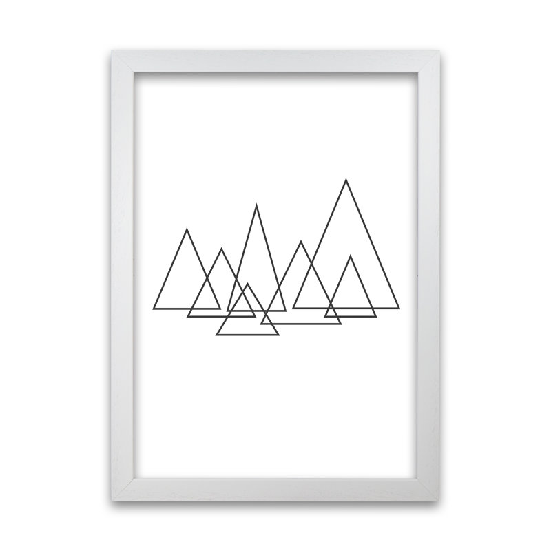 Geometric Triangle Poster Original - Print, 84cm H x 59cm W x 3cm D, White Frame