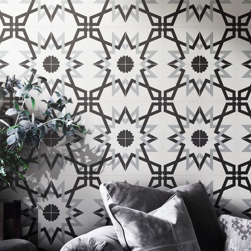 Merzouga 8" x 8" Cement Patterned Wall & Floor Tile