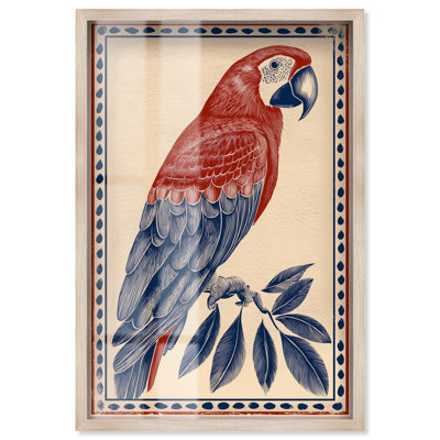 Art mural majestueux «Macaw I I» par Art Remedy, cadre blond, 25 x 37