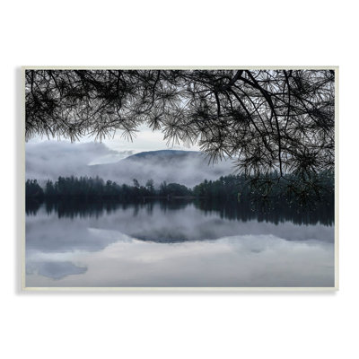 " Trees Surrounding Hazy Mountainous Landscape Lake " by Kelly Sinclair