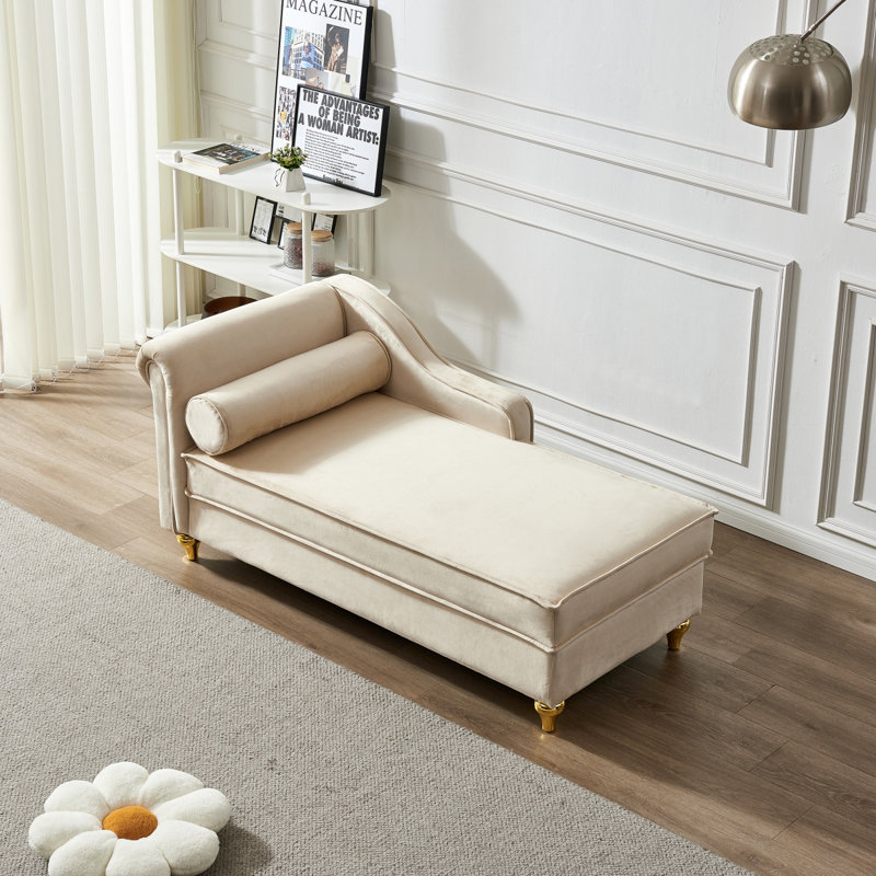 Chaise longue rembourrée Modern, Beige