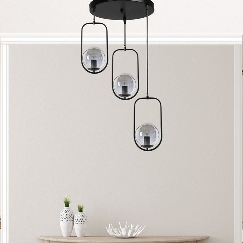 Orbison 3 - Light Cluster Pendant, Smoke, Black