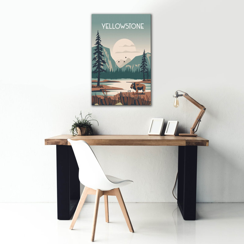 "Epic Graffiti" Yellowstone "par Omar Escalante, art mural sur toile, H 40 po x l 26 po x P 1,5 po