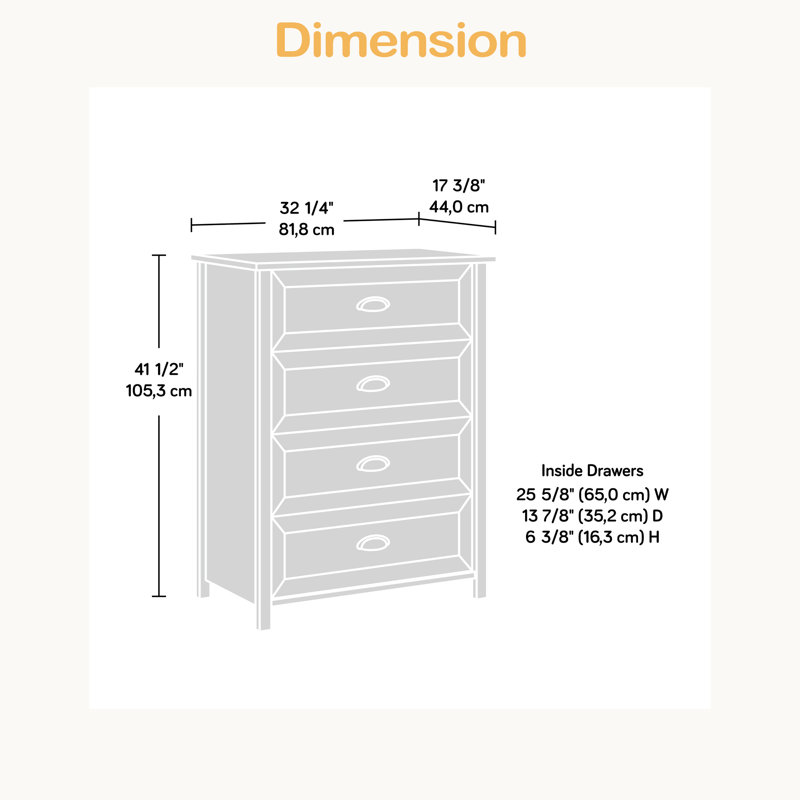 Commode 4 tiroirs, Brun