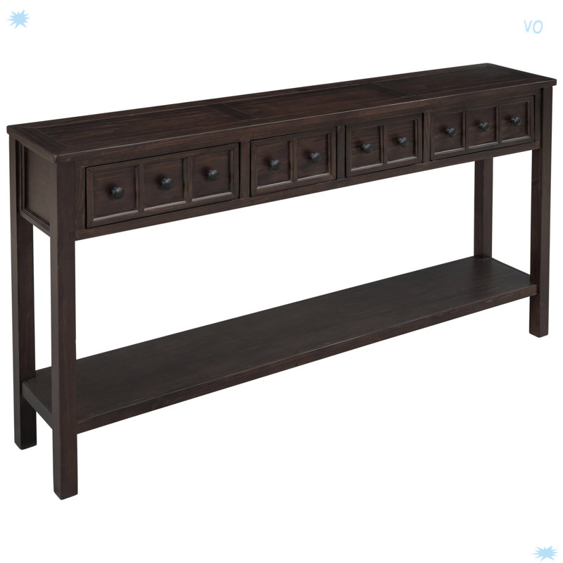 Rustic Entryway Console Table, Long Sofa Table, Espresso