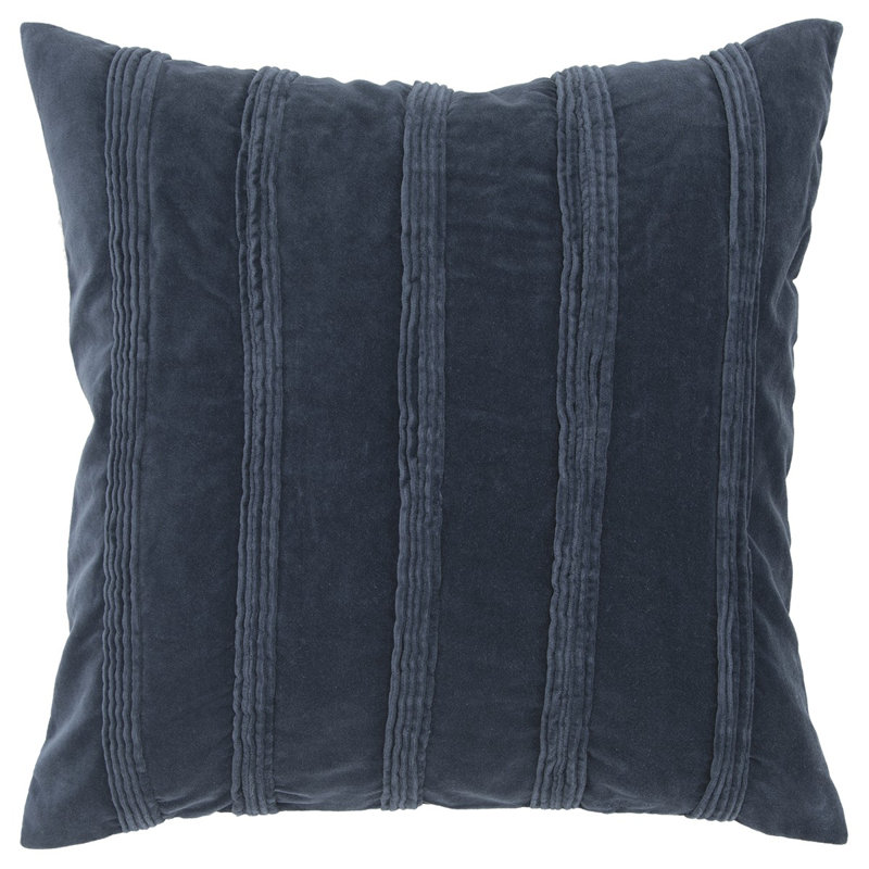 Coussin décoratif à rayures bleu marine texturé