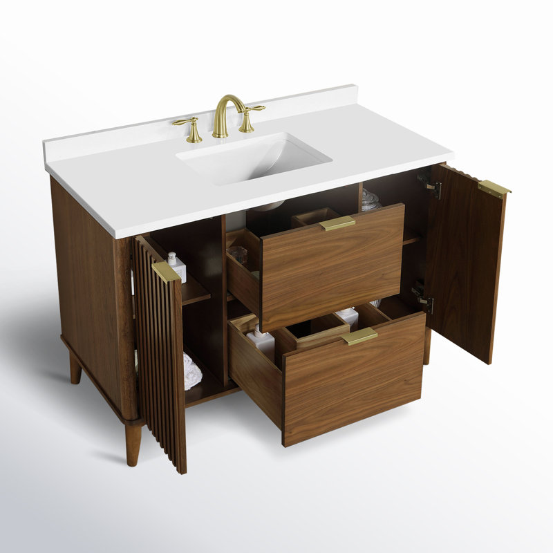 Gabi 48 in. Single Sink Bathroom Vanity - Walnut