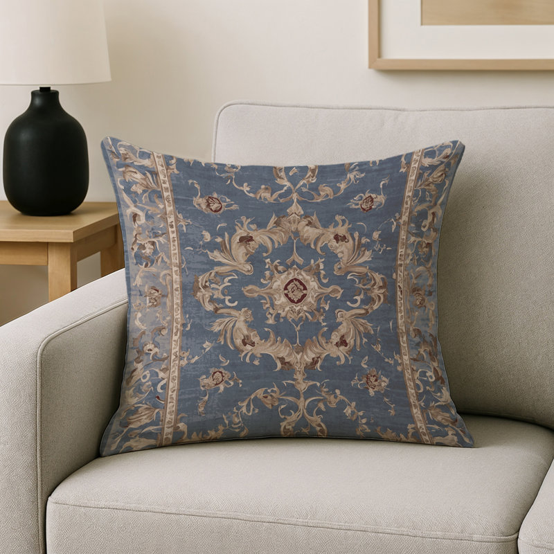 Coussin décoratif intérieur et extérieur Modern, Gris oriental 12, Carré 16 po