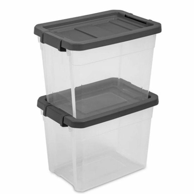 Sterilite 40 Qt Clear Plastic Storage Bin Totes w/ Latching Lid, Gray (24  Pack), 24pk - Fry's Food Stores