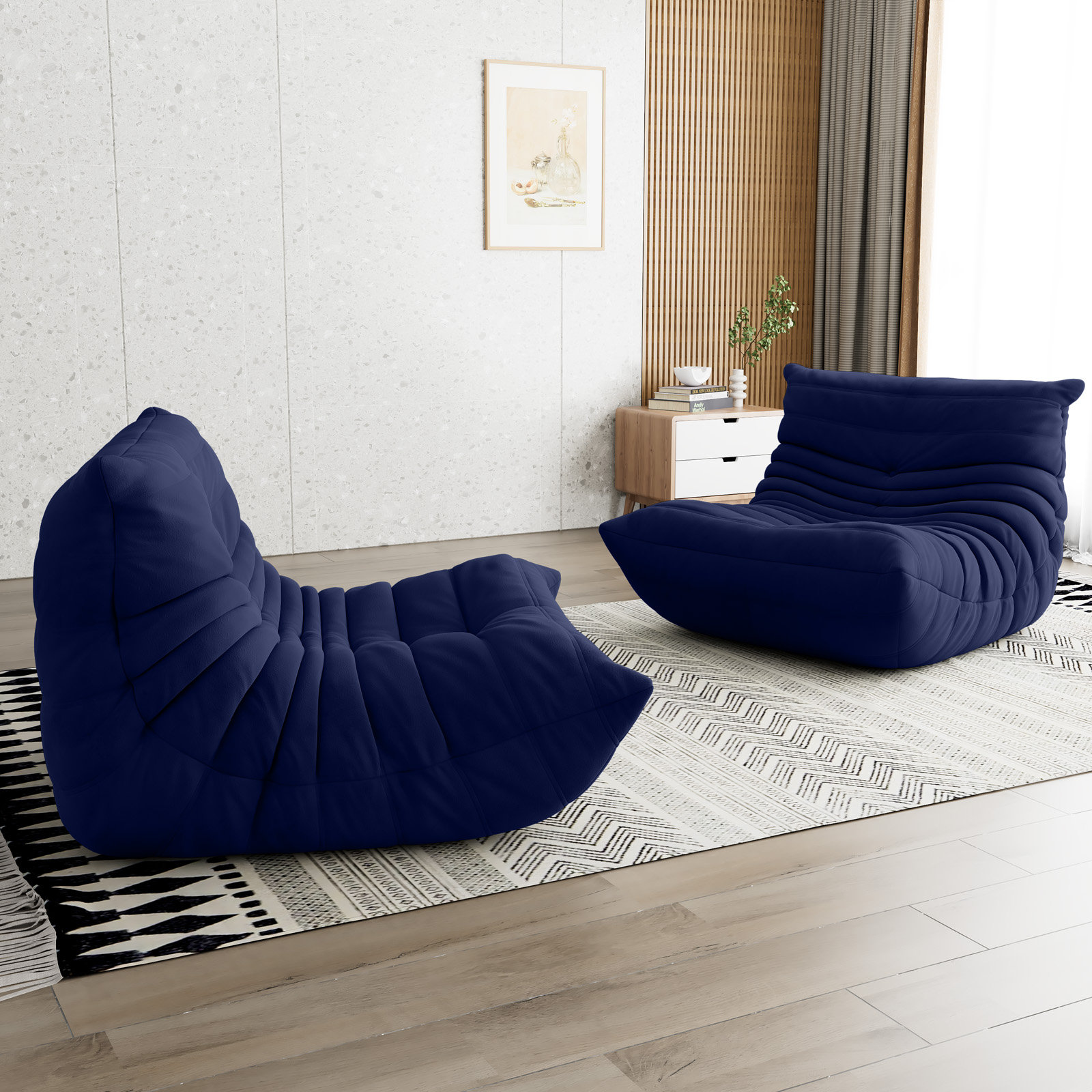 Trule Suede Armless Bean Bag Chair Lounger Soft Lounge Chair