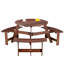 Table de pique-nique extérieure 6 places - 3 bancs, trou pour parasol, bords lisses, pour jardin, 6 bancs intégrés, décoration résistante aux intempéries, marron