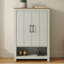 Limestone Entryway Shoe Bench And 3Ft Storage Cabinet Set   -128836396