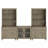 Sideboard Cabinet With Bar Hutch, Buffet Cabinet With Two Glass Doors, Six Drawers And Two 3 Tier Shelves, Wash Gray, 101''