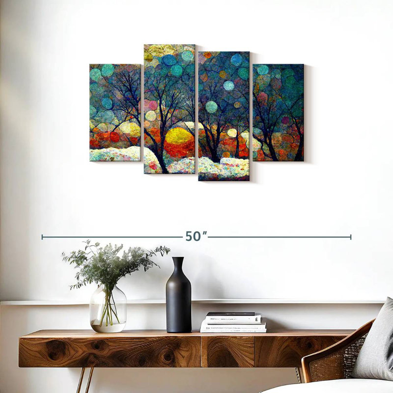 Couleurs d'arbre abstrait Alvord, H 22 po x l 36 po