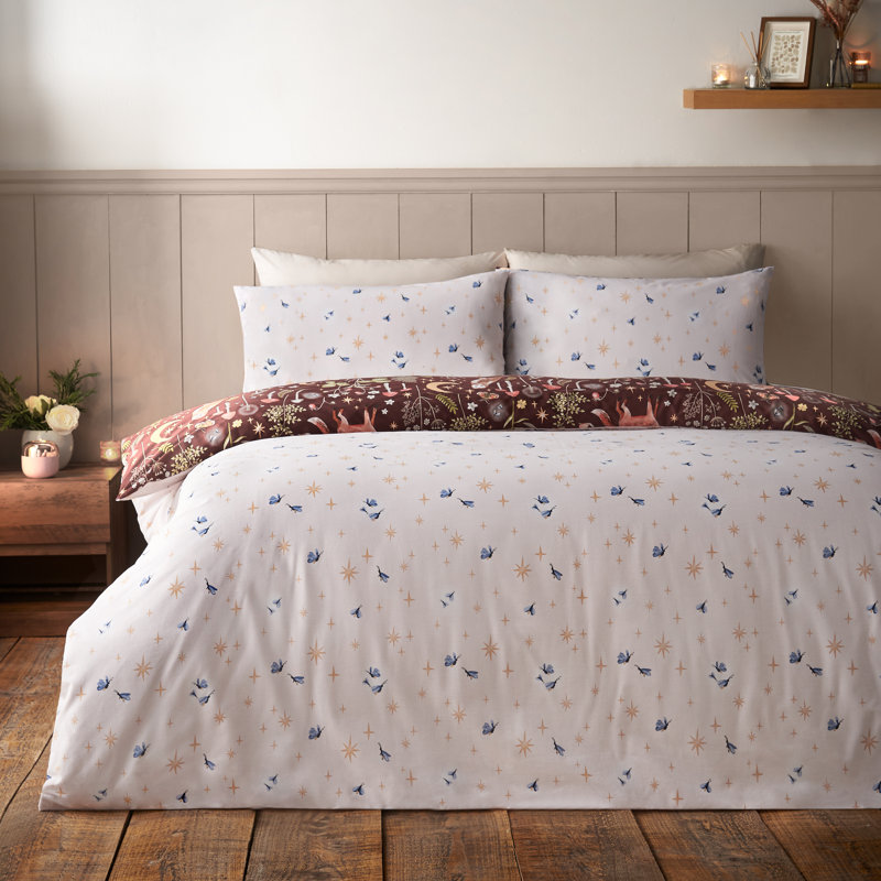 Enchanted Twilight Animals Reversible Duvet Cover Set, Double