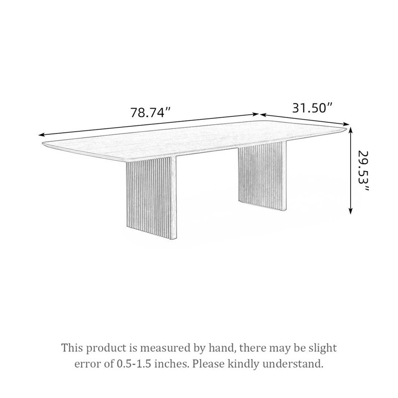 Table de salle à manger Burlywood, H 29,53 po x L 78,74 po x l 31,5 po