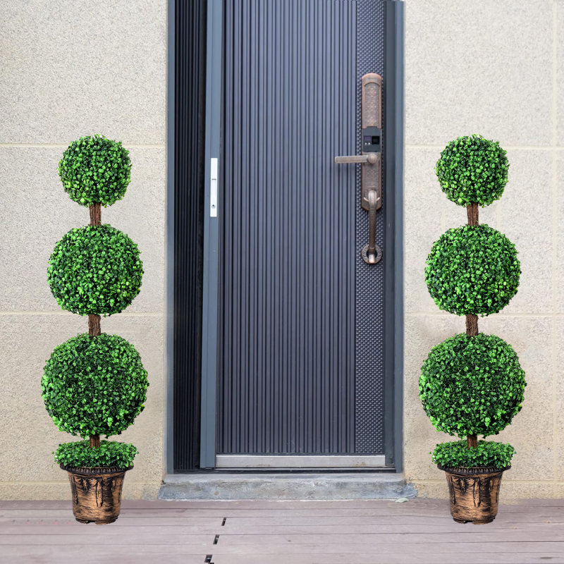 Topiaire 36 "en faux buis en pot, 4'