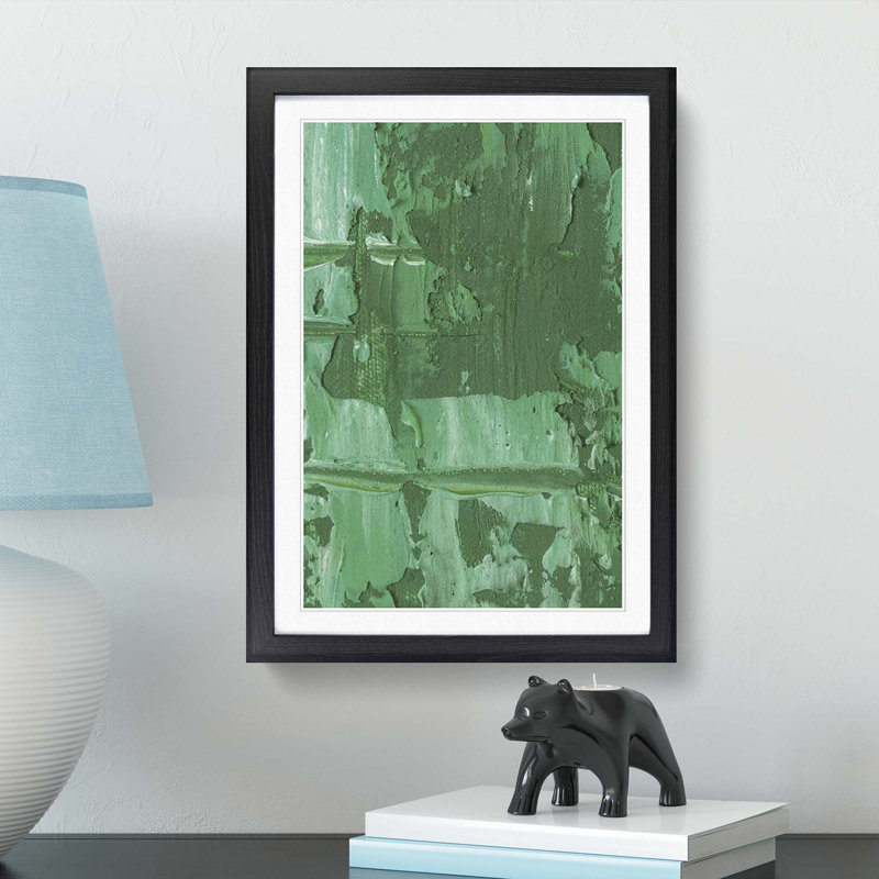 Abstract Art Painting Vol.445 by S.Johnson - Picture Frame Painting Print, 48cm H x 36cm W x 2cm D, Black Framed