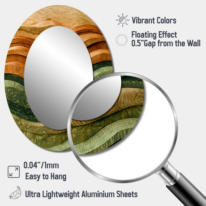 Miroir mural ovale vert, 40 po x 30 po