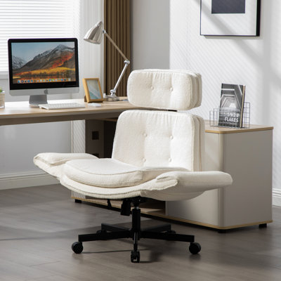 Cross Chair With 6 - Gear Adjustable , Wheels, And Lounge For Home Office Relaxing In Workplace Swivel Pattern, Wheels Upholstery Comfort