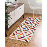 Hashtag Home Montclair Handmade Flatweave Cotton Pink/Blue/White Rug ...