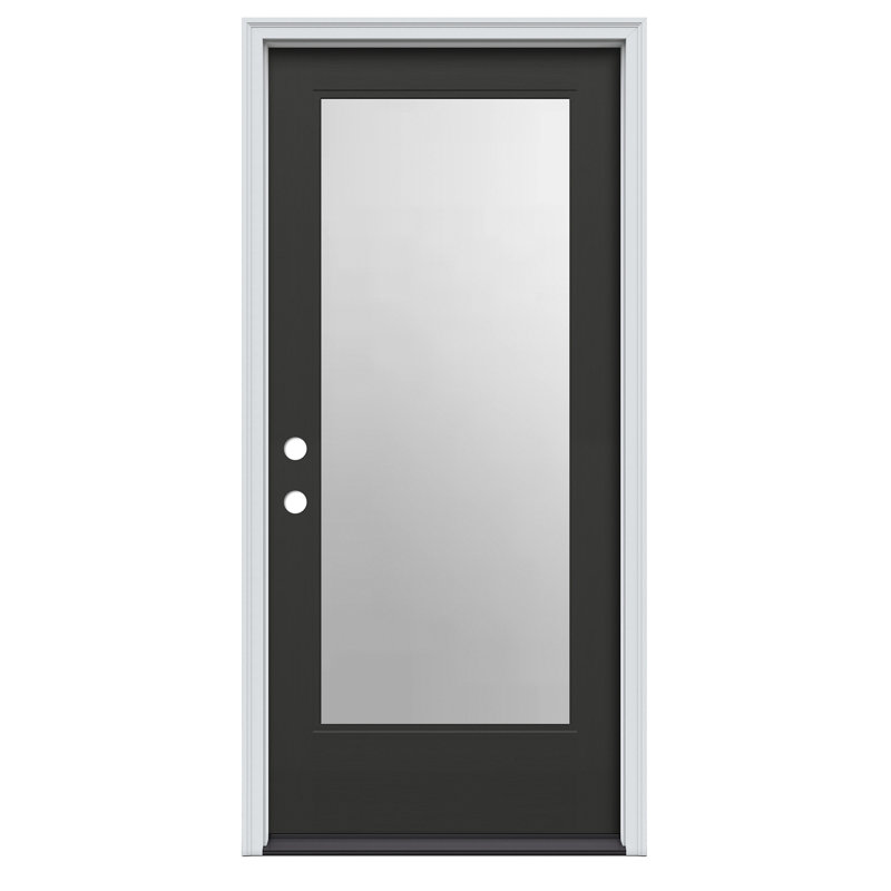 Porte pré-suspendue en fibre de verre noire Direct Glaze Direct, L 30 po x H 80 po, Oui
