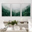 «Fog and Mist Mountain Forest Valley Nature Wilderness», reproduction sur toile 3 pièces-90847337-90847339