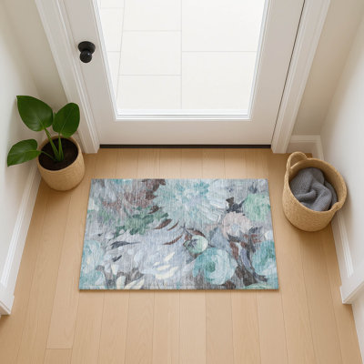 Machine Washable Indoor/Outdoor Jenning ACN2264 Floral Rug