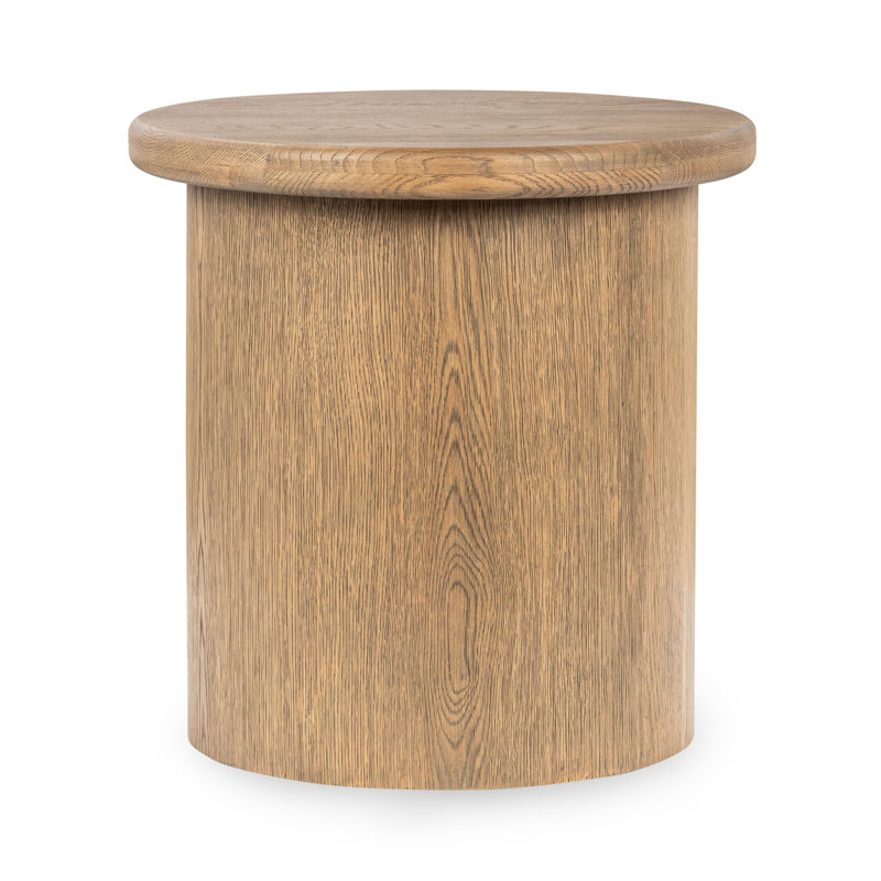 Caesar Round Laminate End Table, Latte Brown